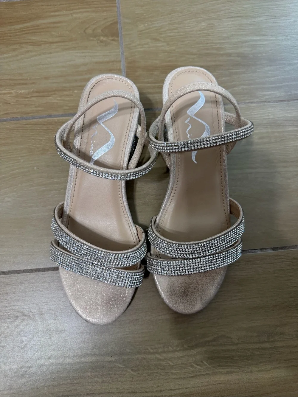 Little Girl’s Rhinestone Strappy Sandal in Champagne